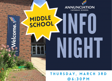 Middle School Parent Information Night March 3 at 6:30pm